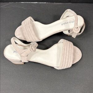 Jeffrey Campbell Faye City sandals in a blush suede